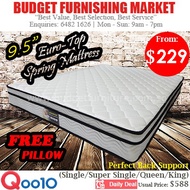 NEW!! Perfect Back Support 9.5 inch Euro Top Spring Mattress in Single Super Single Queen King size
