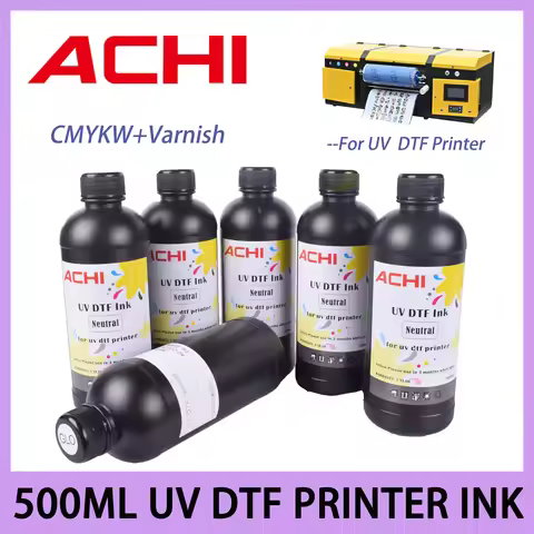 5x500ML UV DTF Ink UV INK for R1390 L800 R330 DX4 DX5 XP600 Printhead for UV DTF Printer 1PC UV INK 