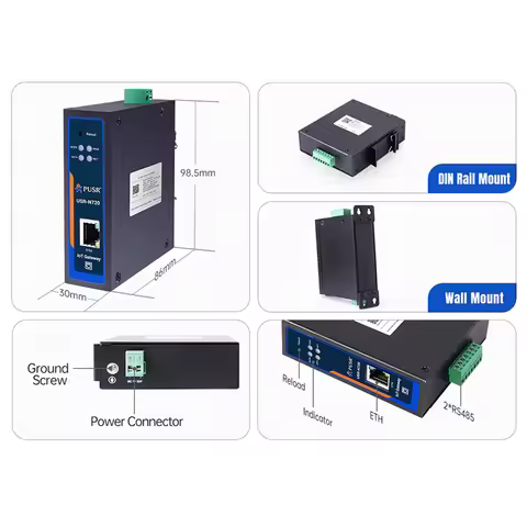 USR-N720-ETH IoT Edge Gateway Support Modbus to MQTT+Json DL645 to MQTT+Json Conversion Powerful Edg