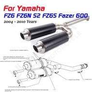 Slip On For Yamaha FZ6 FZ6N S2 FZ6S Fazer 600 Exhaust Motorcycle Carbon Exhaust Muffler Middle Pipe 
