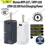 [3CCC] REMAX RPP-117 50000mAh / RPP-118 80000mAh High-Capacity Powerbank 3 Outputs 2 Inputs PD27W+QC