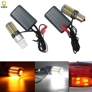 2pcs Dual color ba15s BAU15S 1156 P21W PY21W 120led T20 W21W 7440 light Daytime Running Light/Turn Signal DRL LED External Lights