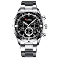 CURREN Mens Watch Sport Quartz Chronograph Wristwatches with Luminous hands Fashion Stainless Steel 