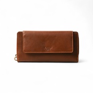 [CALTAN] Genuine Leather/Long Clip | Cozy Clamshell Large Capacity Leather Long Clip- 075370