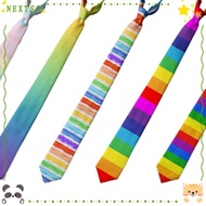 NEXTSG Shirt Neckties, Rainbow Colorful Striped Tie, 2024 Personality Men Accessories Gay