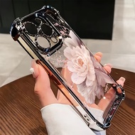 TEMU Pink Luxurious Peony Pattern Phone Case Suitable For Iphone 17, 16e, 16, 15, 14, 13, 12, 11, Mi