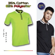 LIME GREEN/FOREST GREEN/WHITE 65% POLYESTER/35% COTTON COLLAR SHORT SLEEVE TSHIRT SJ0413 OREN SPORT 