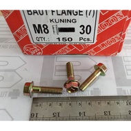 M8 x 30 Flange Bolt Yellow 12 Key Tread Bolt/ 3cm Length M8x30 M8 Screw M8x30
