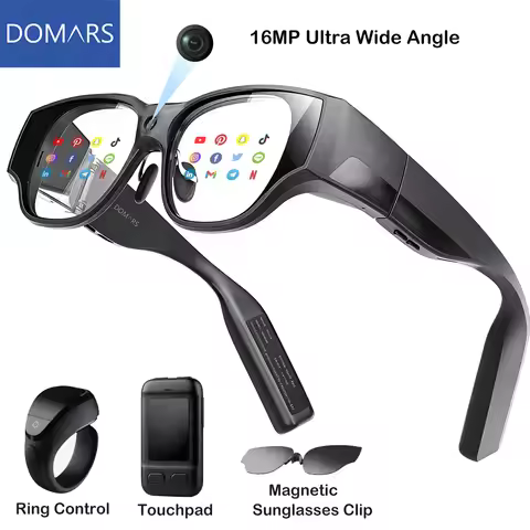 Domars AIR3 AR Smart Glasses 16MP Camera AI Real-time Text Translation 1080P Virtual Screen Augmente