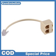 KamEm Telephone Splitter RJ11 6P4C 1 Male To 2 Female Adapter RJ11 To RJ11 Separator Phone Accessori