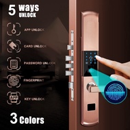 Security Electronic Digital Smart Door Lock 5 Way Door Lock Fingerprint Lock APP+Touch Password+Key+Card+Fingerprint