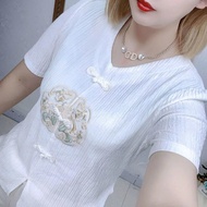 Short Womens T-shirt 2025 Summer New V-neck Versatile Slimming Fashion Loose Casual Top