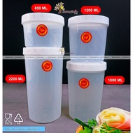 (Set- 4 Pcs) White Batik Series Jar Set Twist Lid Jar Cookie Jar Threaded Lid Jar