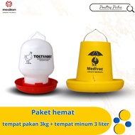 3kg feed container + 3 Liter drinking container, medion economy package