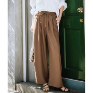 [Direct from Japan Nissen_] Linen-Like Wide Easy Pants with Double Front Tucks