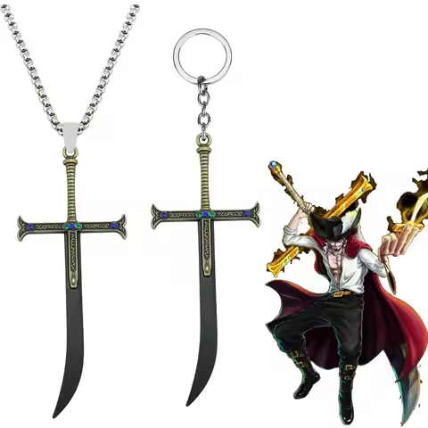 Hawk Eyes Dracule Mihawk Keychain Black Sword Key Chain Yoru Keychains for Men Anime Accessories Car