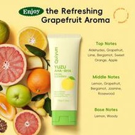 100G Yuzu Aha+Bha Exfoliating Facial Cleanser, Quiyum Refreshing Grapefruit Scent Face Wash, Hydrati