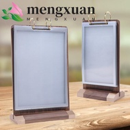 MENGXUAN Ads Display Stand, Multi page Loose leaf Menu Card Holder, Multipurpose Acrylic Wooden Hold