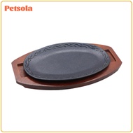 Cast Steak Plate Sizzling Steak Plate Easy to Clean Versatile Oval Shape Sizzle Griddle Steak Platte