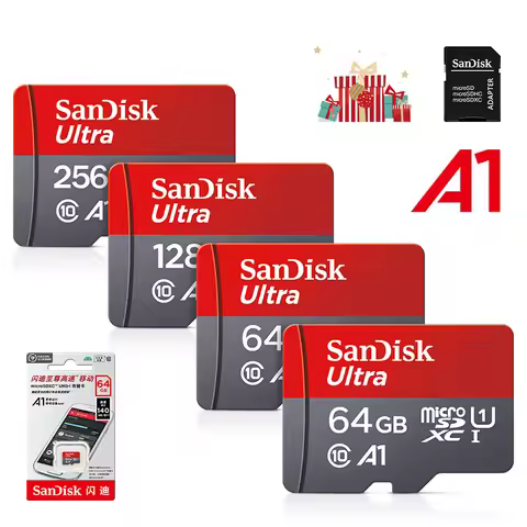 SanDisk Ultra MicroSDXC UHS-I Memory Card 64G 128G 256G 512G C10 U1 A1 Full HD 100MB/s for Camera Ph