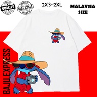 <TSHIRT WOMEN MEN> LILO AND STITCH T SHIRT DISNEY 100% COTTON ANIME T-SHIRT LELAKI PEREMPUAN BAJU LE