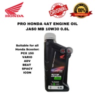 HONDA 4T Scooter Oil SL 10W30 MB (Minyak Hitam Motosikal Automatik Honda Adv Vario Beat ) - 0.8 Litr