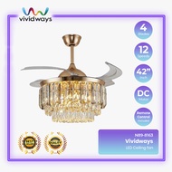 K2 VIVIDWAYS CRYSTAL LIGHT CEILING FAN N89