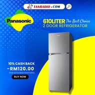 PANASONIC ( NR-TZ601BPSM ) 610L GLOSSY SILVER STEEL INVERTER 2 DOOR TOP FREEZER REFRIGERATOR FRIDGE - PETI SEJUK