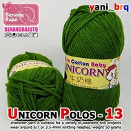 HIJAU PLAIN UNICORN 13 MOSS GREEN IMPORTED KNITTING YARN