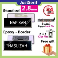 Name tag Rumi tebal matte surface nametag government sekolah pengawas magnet pin - Justserif