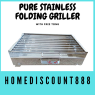 PURE STAINLESS STEEL BARBEQUE GRILL IHAWAN PORTABLE GRILLER OUTDOOR GRILL WITH FREE TONG