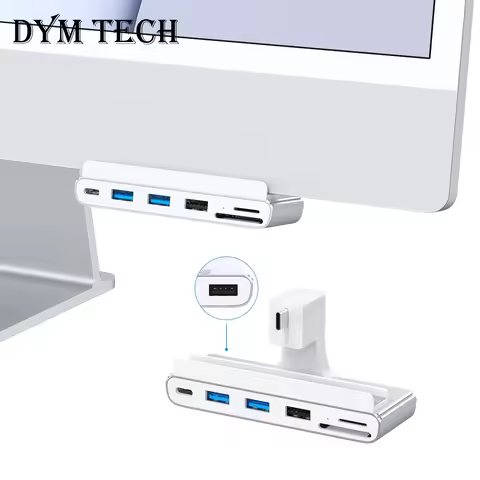 USB c hub for iMac 24 inch, 7-in-1 USB C hub, USB 3.0 5Gbps, SD/TF Card Reader, USB c Docking Statio