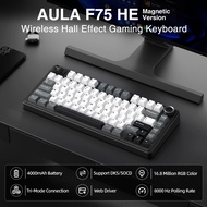 AULA F75HE Rapid Trigger Magnetic Switch Keyboard 75% 80 Keys 8kHz Low Latency RGB Hot-swap Triple M