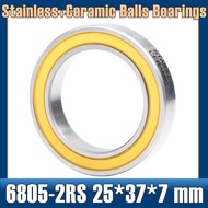 ✓ 6805-2Rs Stainless Bearing 25*37*7 Mm ( 1 PC ) Abec-5 6805 RS Bicycle BB Bracket Bottom 25 37 7 Ce