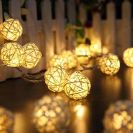 LED泰國藤球彩燈浪漫閃燈串燈婚禮婚房裝飾電池霓虹燈室內小彩燈