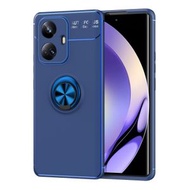 全城熱賣 - 適用於Realme 10 Pro+ 5G 金屬指環支架TPU手機殼（藍色）