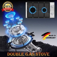 Good Hyundai household desktop stove Double Burner Stove Tempered Glass double-head gas stove 7.5KW 
