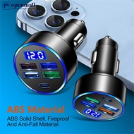 【OMALL】 4USB With Type-c Digital Display Car Charger With Voltage Detection Multi-port Car Charger O
