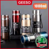 GEESO 1000ML 316 Stainless Steel Vacuum Thermos Bottle With Lanyard Insulated Flask Travel Mug Botol