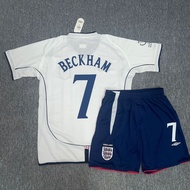 Football Jersey 02 England World Cup Jersey 2002 Beckham Home Long Sleeve Retro Classic Football Tea