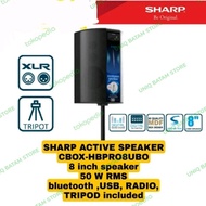 SPEAKER AKTIF SHARP CBOX - HBPRO8UBO + TRIPOT / STANDING SPEAKER BATAM