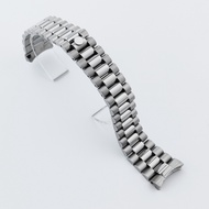 Neiton 20 มม.เงิน Presidential Solid สร้อยข้อมือ 904L สแตนเลส Glide Lock สายรัดข้อมือสําหรับ Sub Log