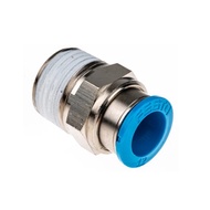 Festo Threaded-to-Tube Pneumatic Fitting R 1/2 to Push In 12 mm, QS Series, 14 bar QS-1/2-12