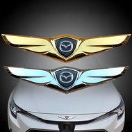 For Mazda Car Front Hood Ornaments Bonnet Metal Decoration Logo Angel Wings Stickers fit 3 2 CX-30 CX-3 CX-8 BT-50 CX-5 6 BIANTE CX-30 CX-8 Accessories