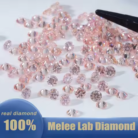 Pink Melee Diamond 1.0-3.2mm Lab Grown Small Diamond Various Sizes Lab Loose Melee Pink Diamond for 