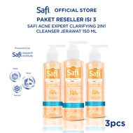 [Paket Hemat isi 3] Safi Acne Expert Clarifying 2in1 Cleanser Jerawat 150ml - Facial Wash - Face Was