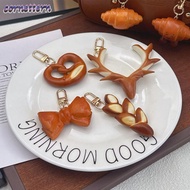 CORNE Simulated Food Keychain, PVC Alkaline Water Bread Key Ring, Creative Design Hand Croissant Mod
