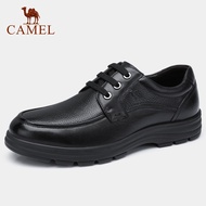 CAMEL Men Shoes With Warm Fur Casual Soft Genuine Leather Shoes Men Elastic Resistant