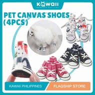 Pet Canvas Shoes (4pcs) Dog Sneakers Anti-Slip Paw Protector