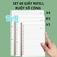 REFILL PAPER A5 B5 A4 80GSM DOT CARO A5 20 HOLES, B5 26 HOLES, A4 30 HOLES
